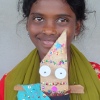 une cinquantaine d'enfants ont réalisé chacun une petite marionnette, Inde 2010