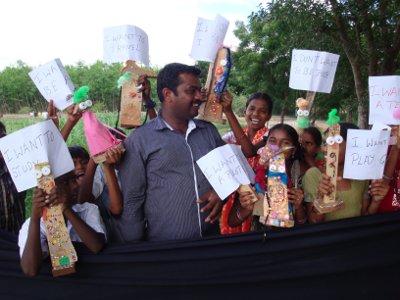 Manifestation de marionnettes en Inde